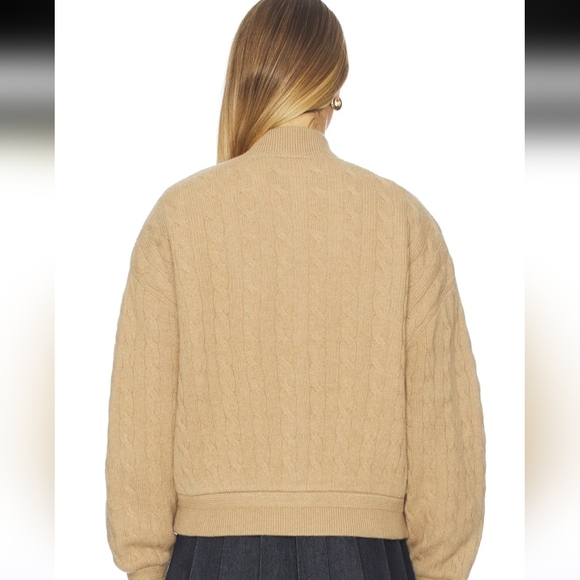 NWT Polo Ralph Lauren Cashmere Wool Cable Knit Sweater Bomber Jacket  XS - Picture 9 of 16